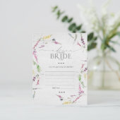 ワイルドフラワーウォータカラーフローラアドバイスへ花嫁 ポストカード (スタンド正面)