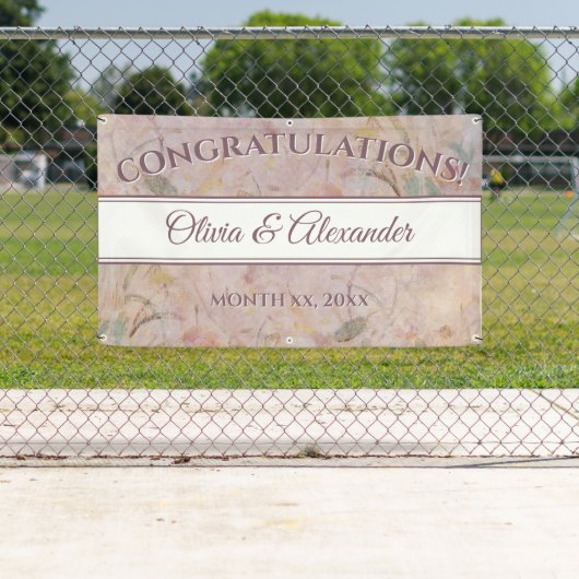 ワイルドフラワーウォータカラーフローラウェディングレセプション 横断幕 (インサイチュ)