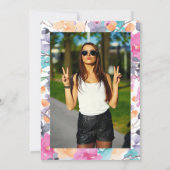 ワイルドフラワーウォータカラーフローラシック写真こんにちは30 招待状 (裏面)