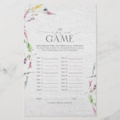 ワイルドフラワーウォータカラーフローラブライダルシャワーゲーム (正面)