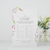 ワイルドフラワーウォータカラーフローラブライダルシャワーゲーム (スタンド正面)