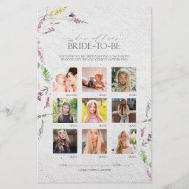 ワイルドフラワーウォータカラーフローラブライダルシャワーゲーム