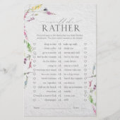 ワイルドフラワーウォータカラーフローラブライダルシャワーゲーム (正面)