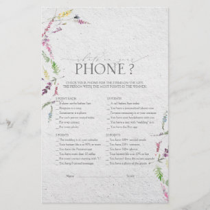 ワイルドフラワーウォータカラーフローラブライダルシャワーゲーム