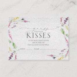 ワイルドフラワーウォータカラーフローラブライダルシャワーゲーム エンクロージャーカード