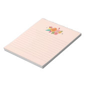 ワイルドフラワーウォータカラーフローラブーケイニシャル ノートパッド (回転)