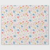 ワイルドフラワーウォータカラーフローラボホエレガントボタニクス ラッピングペーパー (フラット)