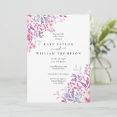 ワイルドフラワーウォータカラーフローラリハーサルディナー 招待状 (スタンド正面)