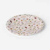 ワイルドフラワーウォータカラーフローラ春ベビーシャワー ペーパープレート (アングル)