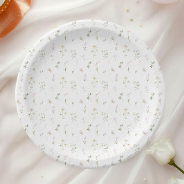 ワイルドフラワーウォータカラーフローラ春夏 ペーパープレート