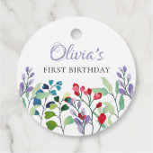 ワイルドフラワーウォータカラーフローラ1st birthday フェイバータグ (裏面)