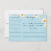 ワイルドフラワーウォータカラーブライダルシャワーレシピカード (正面)