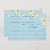 ワイルドフラワーウォータカラーブライダルシャワーレシピカード (正面/裏面)