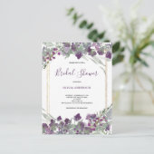 ワイルドフラワーウォータカラーブライダルシャワー インビテーションポストカード (スタンド正面)