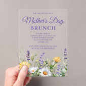 ワイルドフラワーウォータカラーマザーズデイ縁どブランチ アクリル招待状 (インサイチュ (ポータブル))