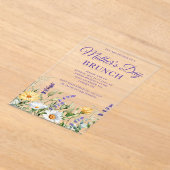 ワイルドフラワーウォータカラーマザーズデイ縁どブランチ アクリル招待状 (レイダウン)