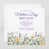 ワイルドフラワーウォータカラーマザーズデイ縁どブランチ 招待状 (正面/裏面)
