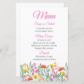 ワイルドフラワーウォータカラー春フローラ結婚のメニュー (正面/裏面)