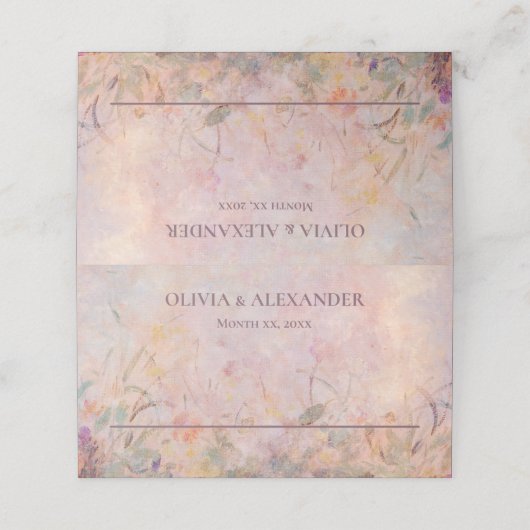 ワイルドフラワーウォータカラー結婚フローラ プレイスカード (外部開封)