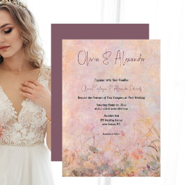 ワイルドフラワーウォータカラー結婚フローラ 招待状