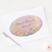 ワイルドフラワーウォータカラー結婚フローラ 楕円形シール (封筒)