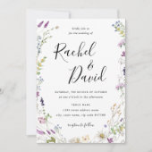 ワイルドフラワーウォータカラー結婚式招待状 招待状 (正面)