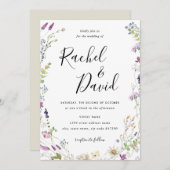 ワイルドフラワーウォータカラー結婚式招待状 招待状 (正面/裏面)