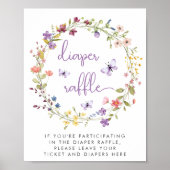 ワイルドフラワーウォーターおむつラッフルベビーシャワー ポスター (正面)