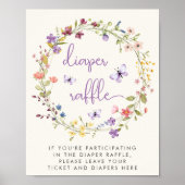 ワイルドフラワーウォーターおむつラッフルベビーシャワー ポスター (正面)