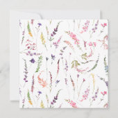 ワイルドフラワーウォーターの四角モダン色フローラ結婚の 招待状 (裏面)