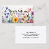 ワイルドフラワーウォーターカラーイラストレーション 名刺 (正面/裏面)