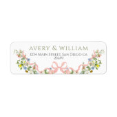 ワイルドフラワーウォーターカラーガーデンエレガントな結婚式 ラベル (正面)