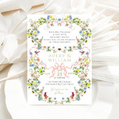 ワイルドフラワーウォーターカラーガーデンエレガントな結婚式 招待状