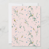 ワイルドフラワーウォーターカラーガールバーチャル赤ちゃんシャワー 招待状 (裏面)