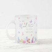 ワイルドフラワーウォーターカラークリスチャン聖書聖句 フロストグラスマグカップ (左)