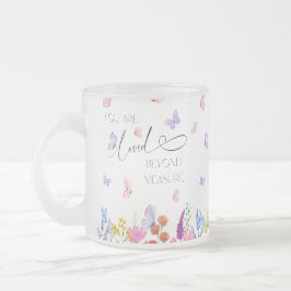 ワイルドフラワーウォーターカラークリスチャン聖書聖句 フロストグラスマグカップ