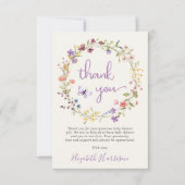 ワイルドフラワーウォーターカラークリームベビーガールシャワー サンキューカード (正面)
