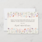 ワイルドフラワーウォーターカラークリームベビーシャワー サンキューカード (裏面)