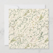 ワイルドフラワーウォーターカラーサマー秋ブライダルシャワー 招待状 (裏面)