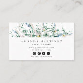 ワイルドフラワーウォーターカラーソーシャルメディア名刺 名刺 (裏面)