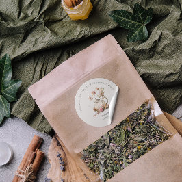 ワイルドフラワーウォーターカラーティーブライダルシャワーありがとう ラウンドシール