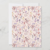 ワイルドフラワーウォーターカラーフォレストフェアリー最初の誕生日 招待状 (裏面)