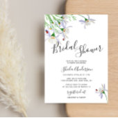 ワイルドフラワーウォーターカラーブライダルシャワー招待 招待状