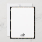 ワイルドフラワーウォーターカラーブラックボタニカルフローラ ノートカード (正面)