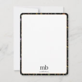 ワイルドフラワーウォーターカラーブラックボタニカルフローラ ノートカード (正面)