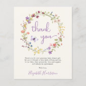 ワイルドフラワーウォーターカラーベビーシャワーサンキューカード (正面)