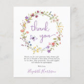 ワイルドフラワーウォーターカラーベビーシャワーサンキューカード (正面)