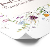 ワイルドフラワーウォーターカラーベビーシャワー好意のサイン ポスター (角)