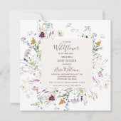 ワイルドフラワーウォーターカラーベビーシャワー招待状 招待状 (正面)