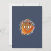 ワイルドフラワーウォーターカラーボホシックなリハーサルディナー 招待状 (裏面)